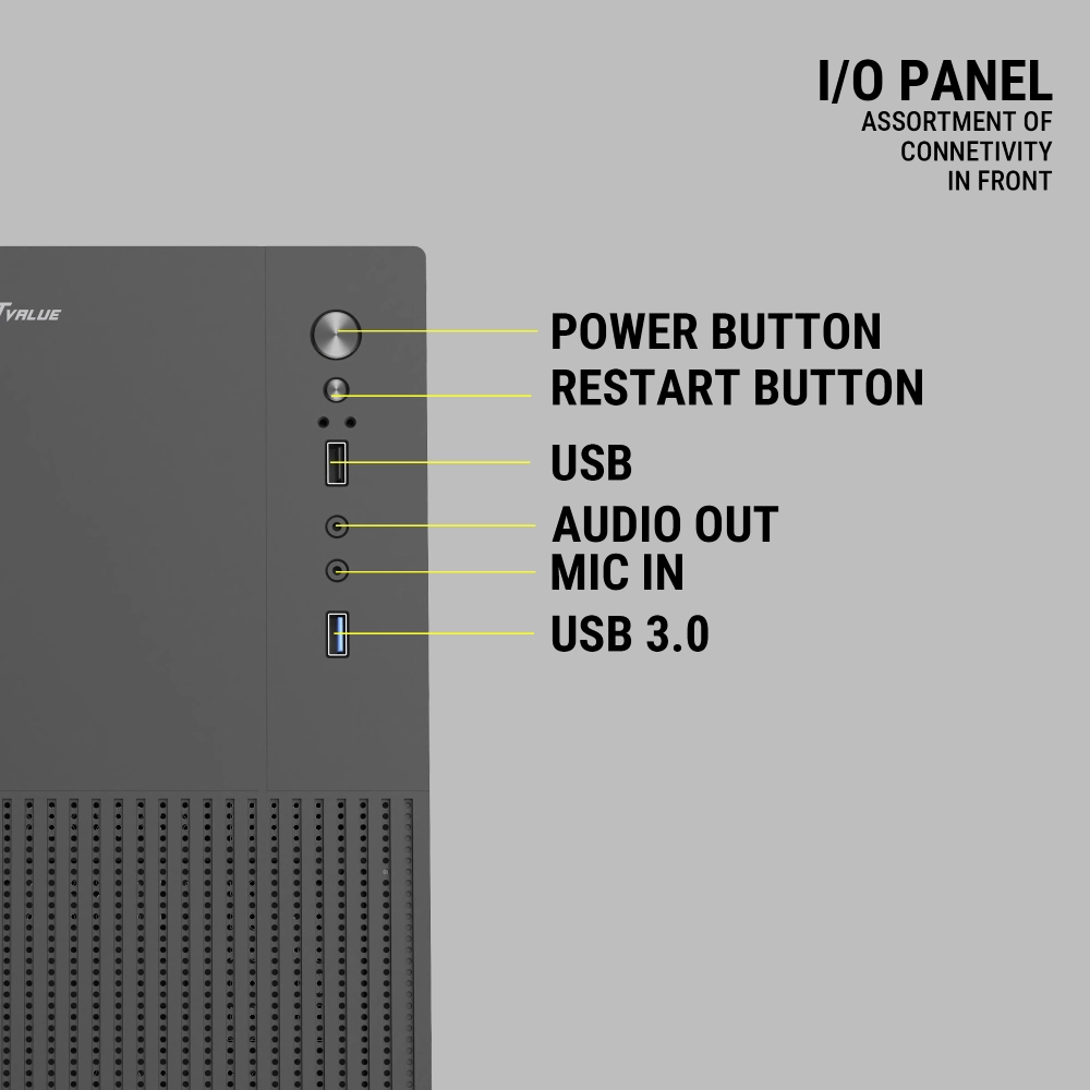 Ant Value Mid Tower Cabinet (M-ATX/M-ITX) VM4P with SMPS view 6